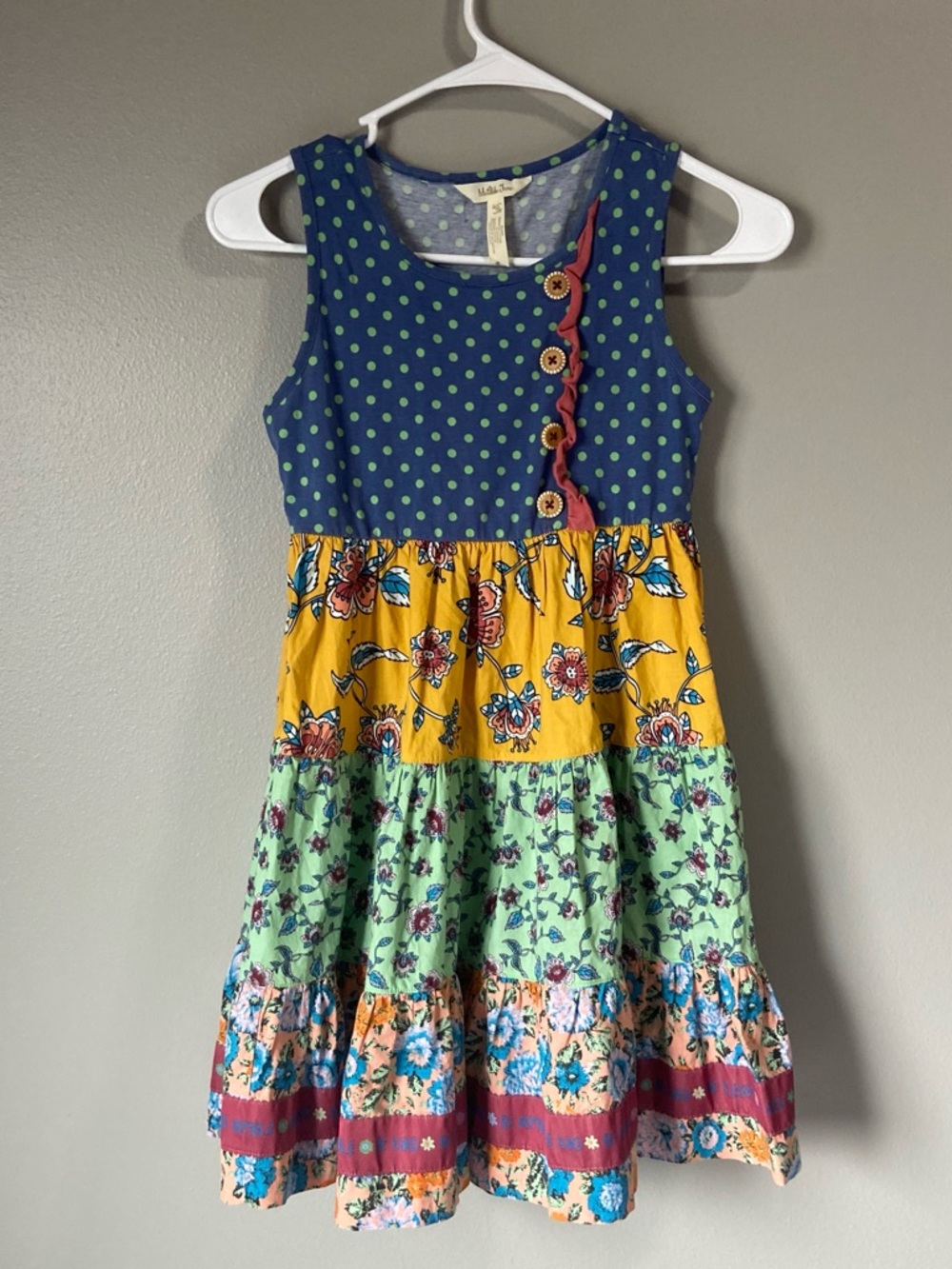 Matilda Jane Navy, Yellow & Mint Tiered Floral Dress